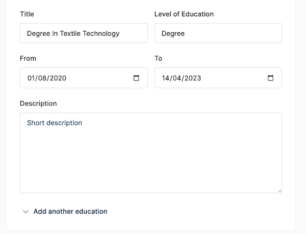 candidate second education detail