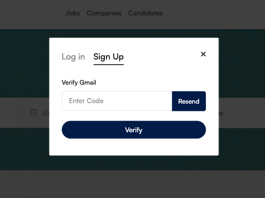 candidate help create account email varification