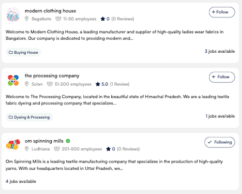 candidate help follow companies click on follow