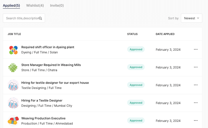 candidate help manage applied jobs all jobs listing