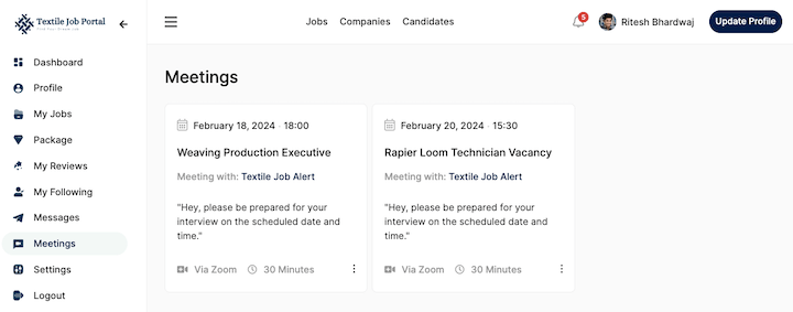 candidate help manage meetings attend meeting
