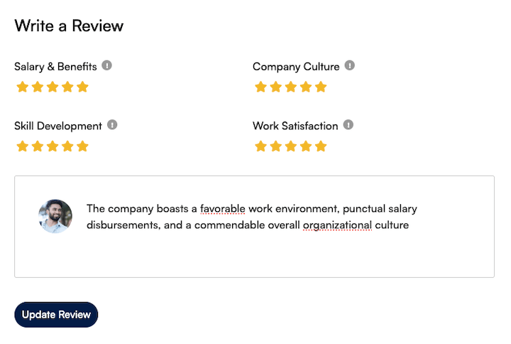 candidate help write review submit review