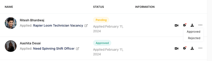 employer help applicants status approved