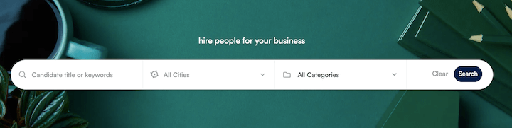 employer help find candidate top search bar