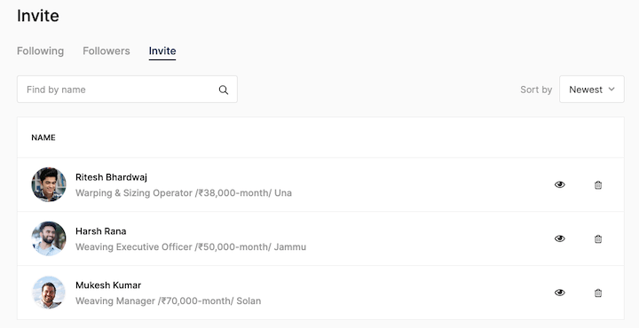 employer help manage invite click invite