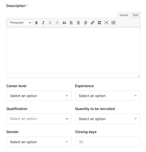 employer help publish job post advance information