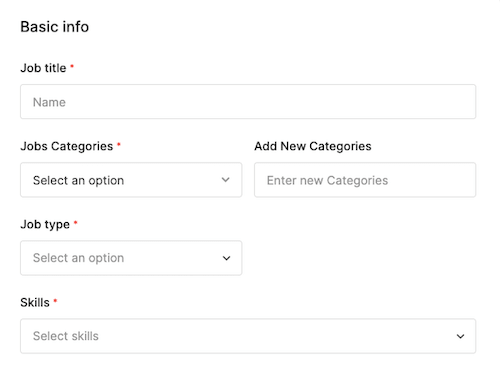 employer help publish job post basic information