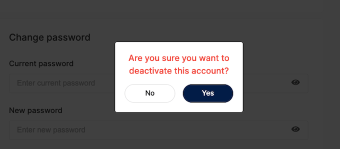 employer help setting tab account delete warning