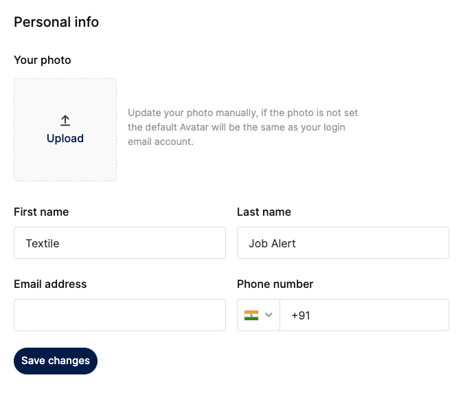 employer help setting tab personal information