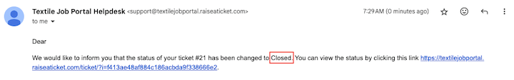 support centre ticket closed email confirmation